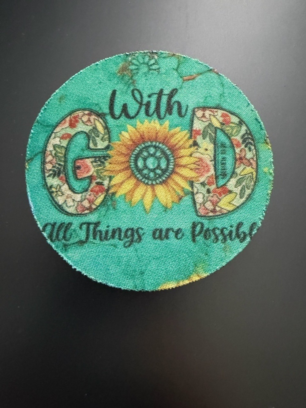 Car / Dining Coaster One SizeMulti-color With God All Things Are Possible.